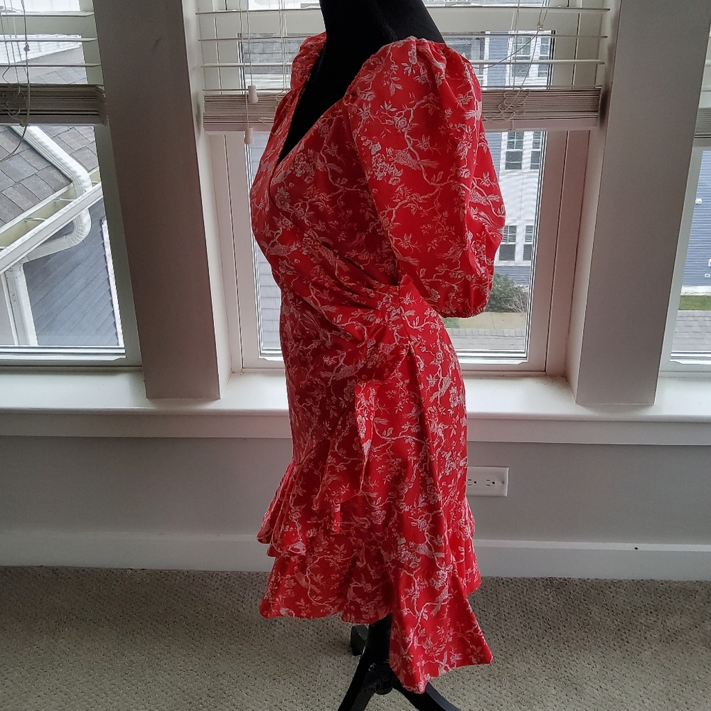 Sachin & Babi Catherine Puff Sleeve Faux Wrap Mini Dress - Picture 5 of 16